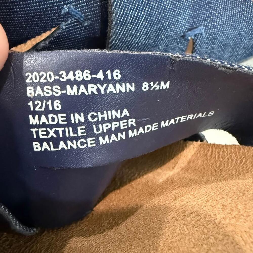 G.H. Bass & Co. MaryAnn Denim Wedge Slip On Sandal Womens 8.5M Navy Blue Classic - Picture 8 of 8
